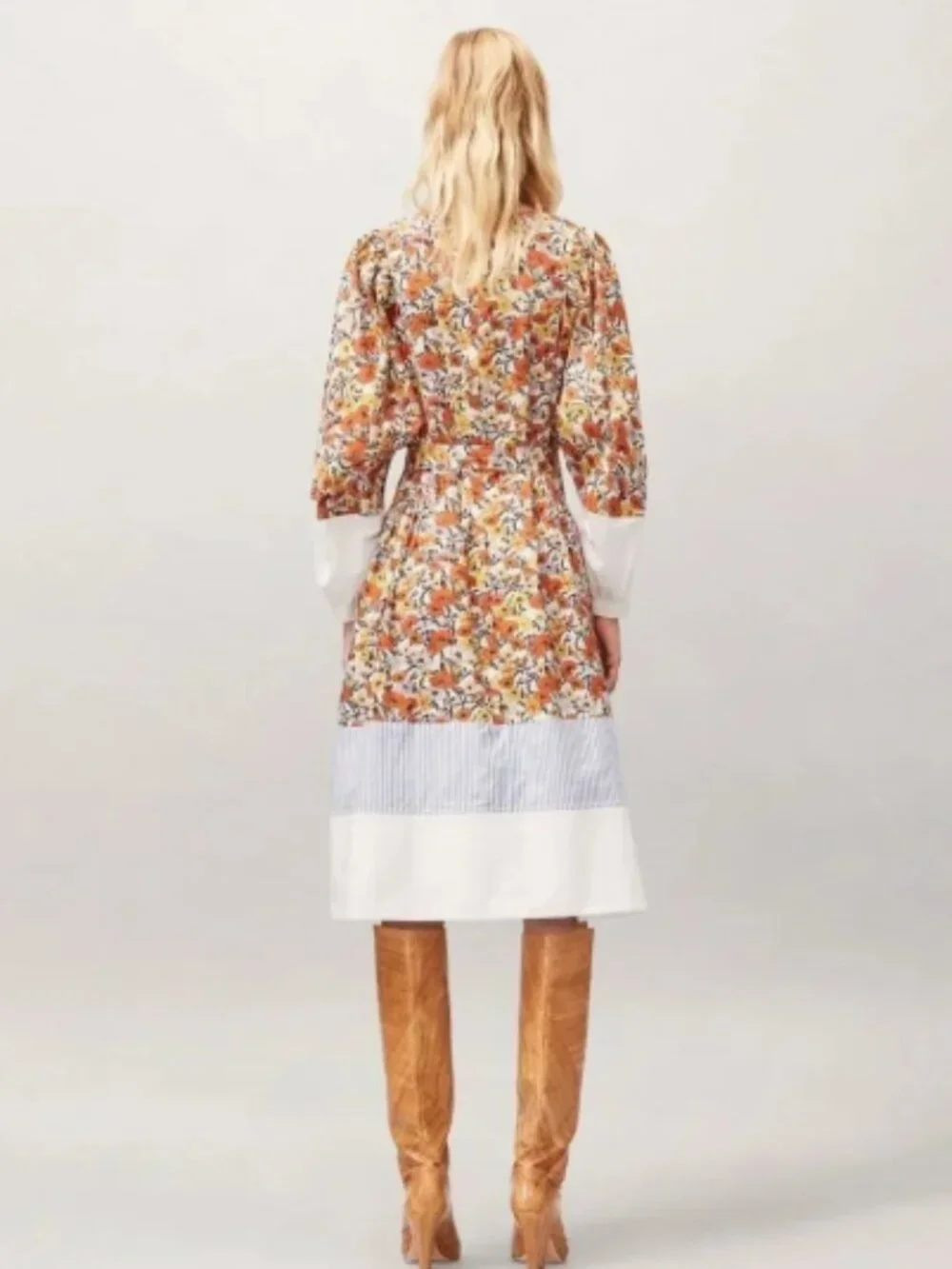 Tory Burch Printed Cotton Dress in Ivory Blossom Ditsy - Size 6